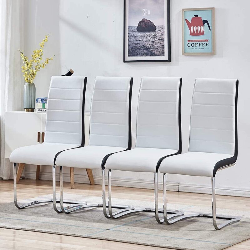Brayden Studio® Modern Dining Chairs Set Of 4, Leather Padded Seat High